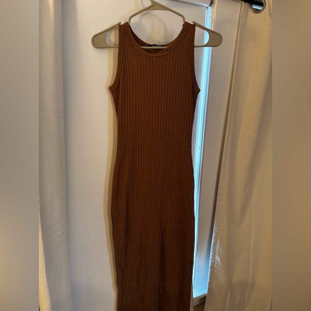 See You Monday Sleeveless Brown Maxi Dress